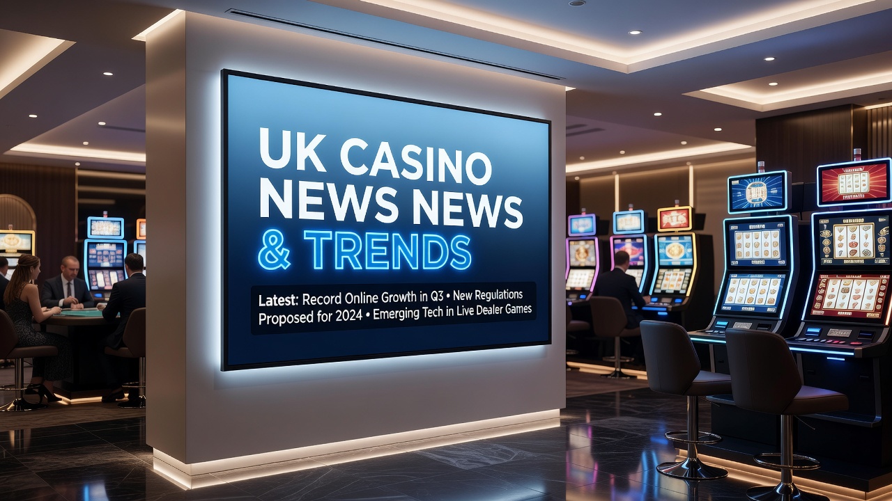 UK online slot machines showing stake limit notices on digital displays in a modern casino environment