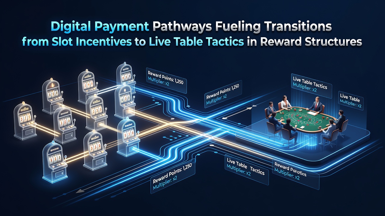 Digital payment interfaces connecting slot machines and live dealer tables in a modern casino environment