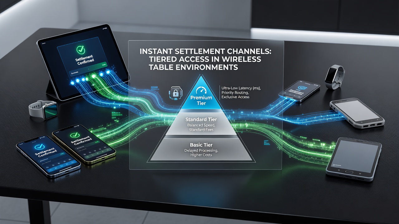 Close-up view of tiered access dashboard on a wireless gaming table terminal
