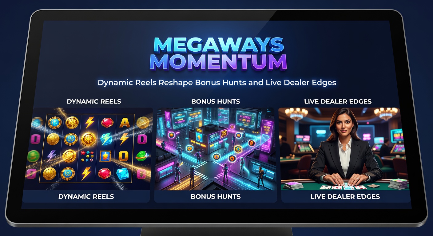 Live dealer table with roulette wheel spinning alongside a Megaways slot interface, highlighting hybrid bonus strategies and player edges