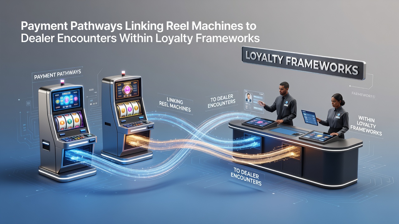 Diagram showing payment flows between slot machines and live dealer tables within a casino loyalty framework
