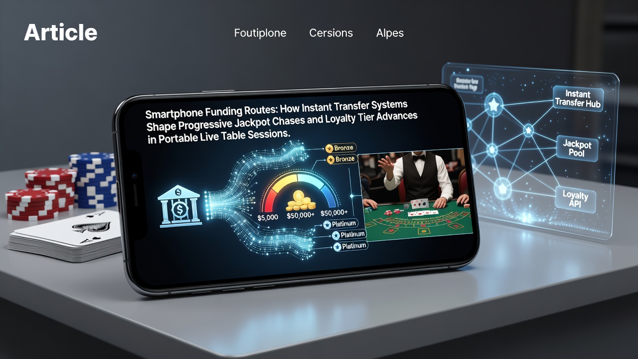 Smartphone displaying instant transfer options during a live dealer blackjack session with progressive jackpot indicators visible
