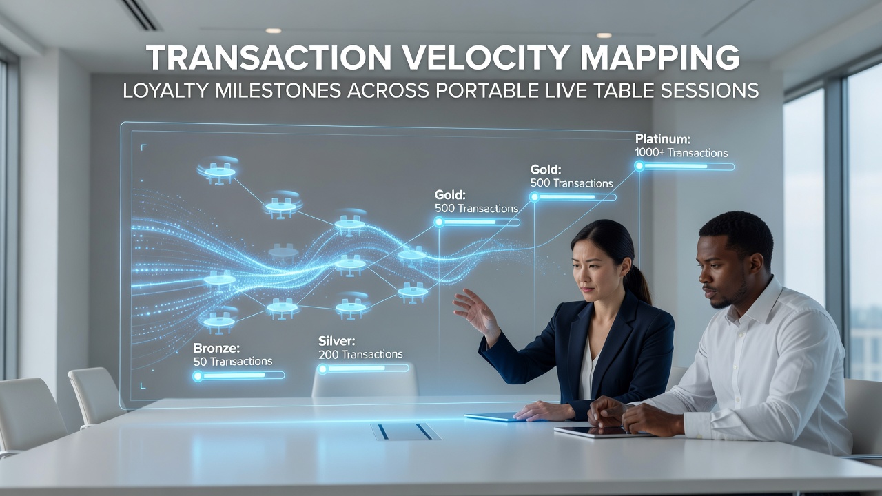 Mobile live table gaming interface showing transaction tracking and loyalty progress indicators
